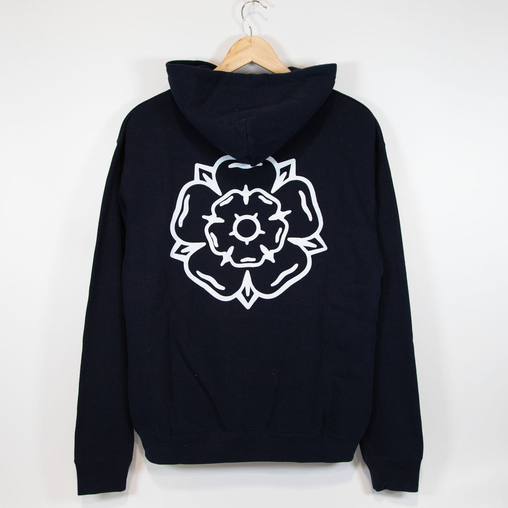 Don't Mess With Yorkshire - Rose Hooded Sweatshirt Navy