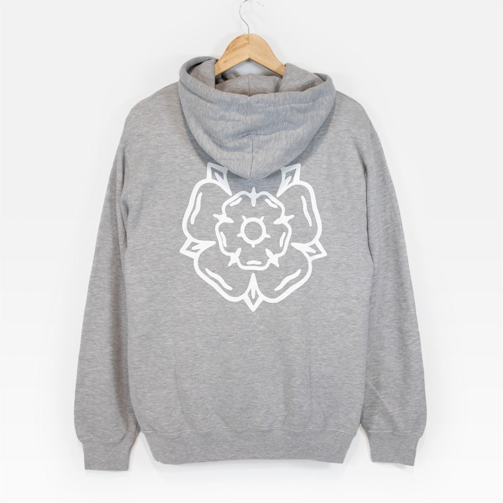 Don't Mess With Yorkshire - Rose Hooded Sweatshirt Heather Grey