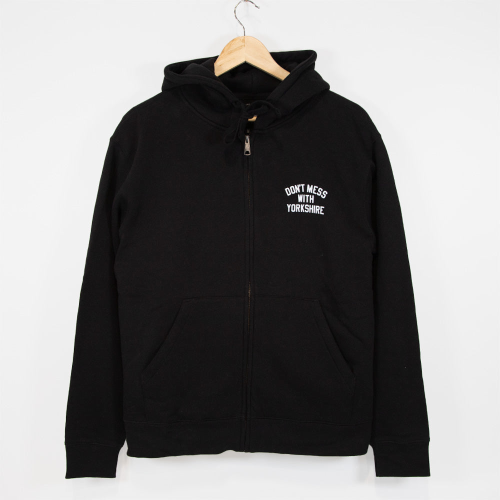 Don't Mess With Yorkshire - Rose Zip Hooded Sweatshirt Black