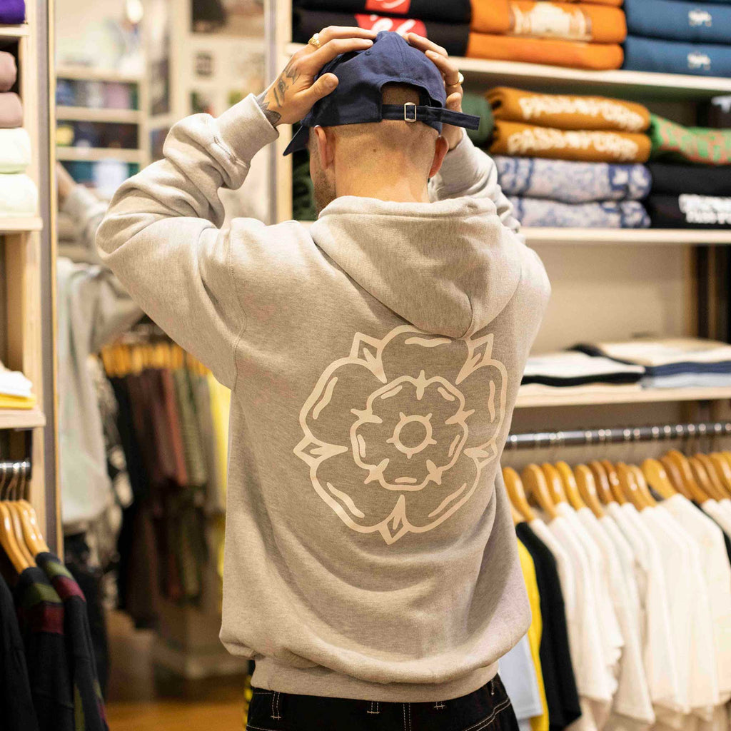 Don't Mess With Yorkshire - Rose Hooded Sweatshirt Heather Grey