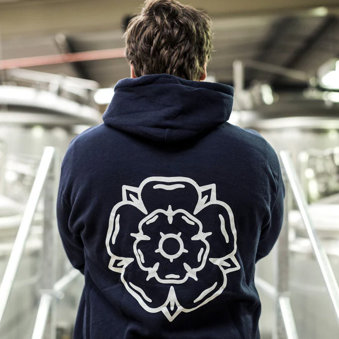 Don t Mess With Yorkshire Rose Hooded Sweatshirt Navy