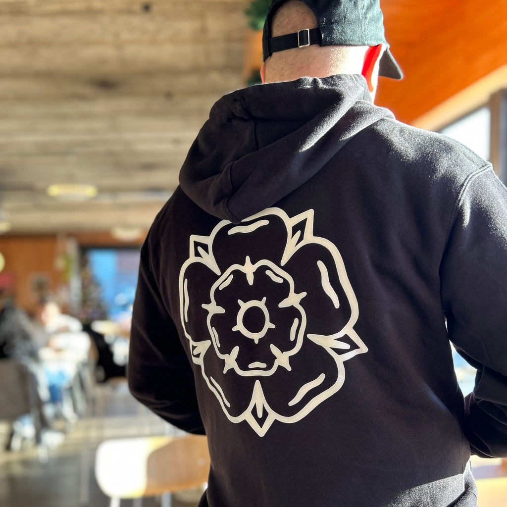 Don't Mess With Yorkshire - Rose Zip Hooded Sweatshirt Black