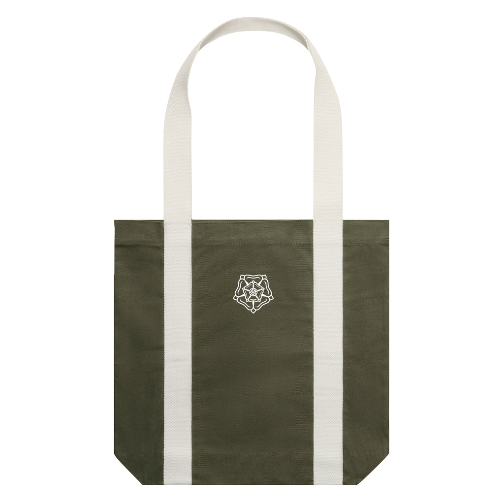 Ornate Tote Bag - Army/Off White