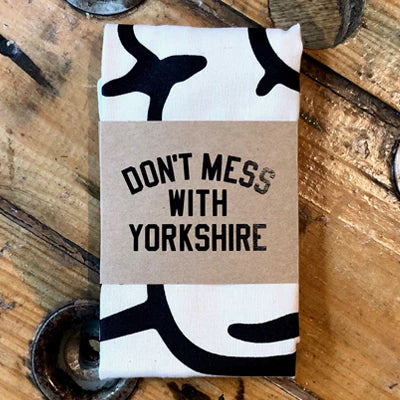 Don't Mess With Yorkshire - Classic Rose Tea Towel - Natural