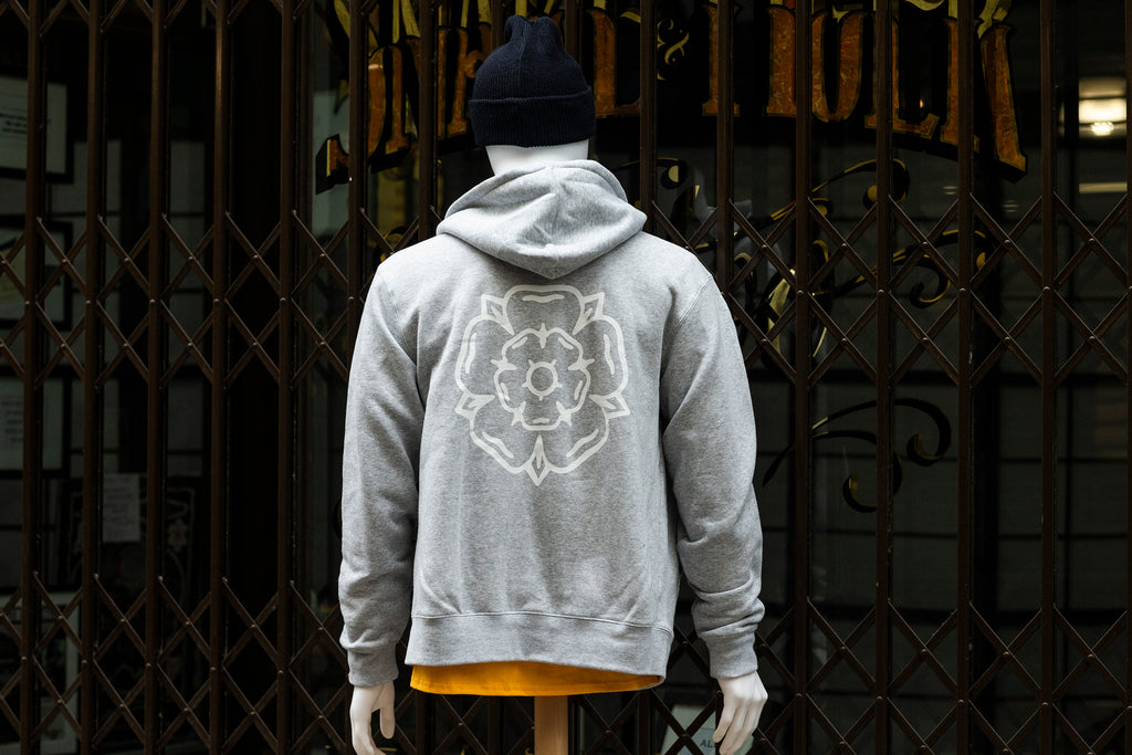 Don't Mess With Yorkshire - Rose Zip Hooded Sweatshirt Grey