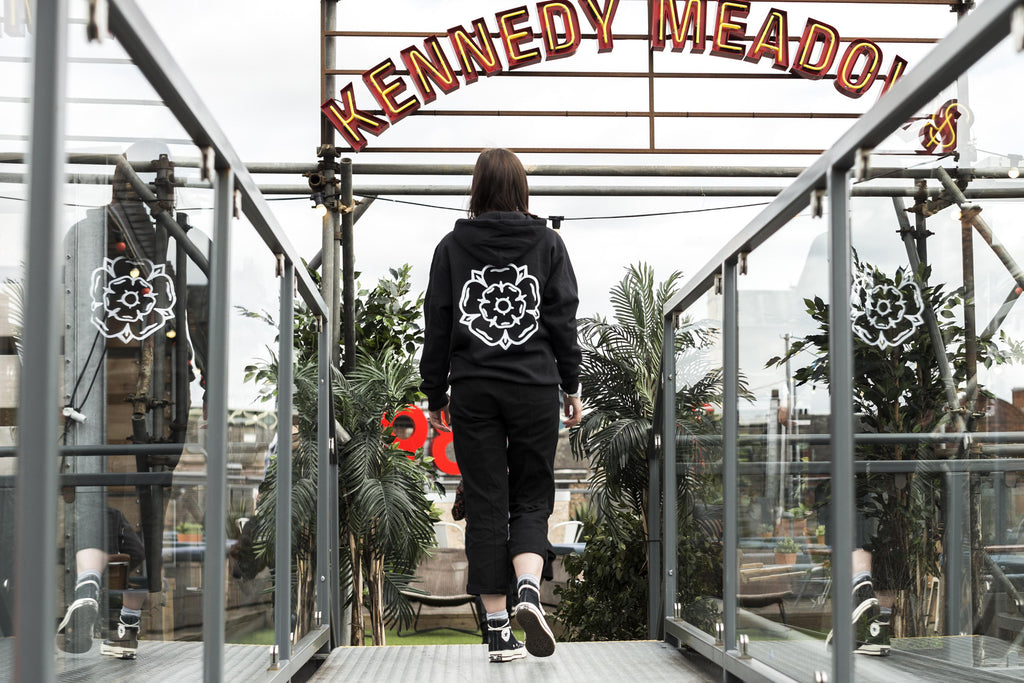 Don't Mess With Yorkshire - Rose Hooded Sweatshirt Black