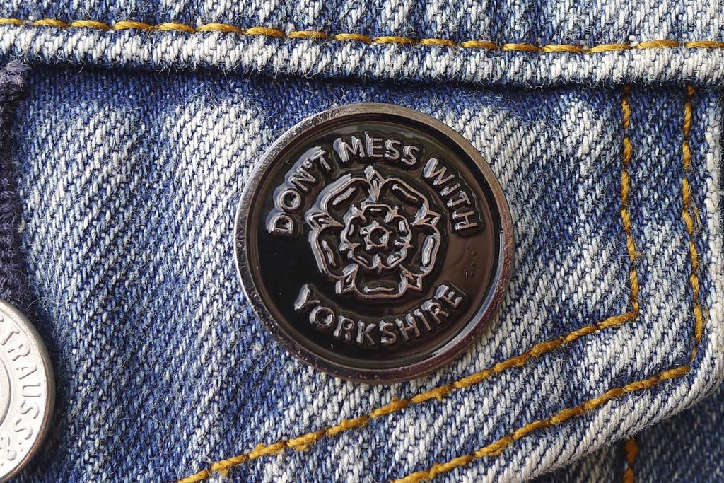 Don't Mess With Yorkshire - Rose Black Enamel Pin