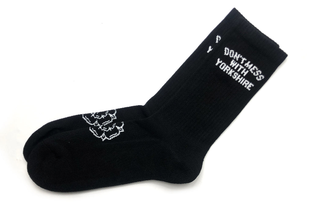 Don't Mess With Yorkshire - Classic Rose Black Socks